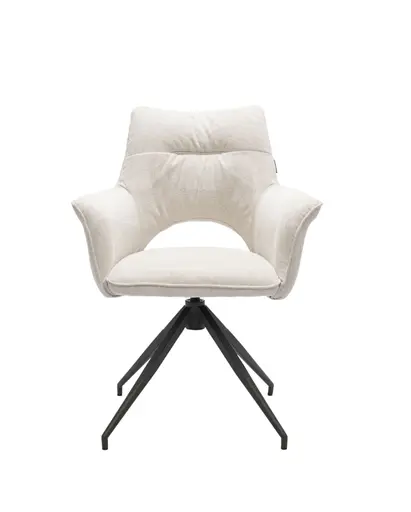 Armlehnstuhl MALEEN - drehbar, Stoff, Beige