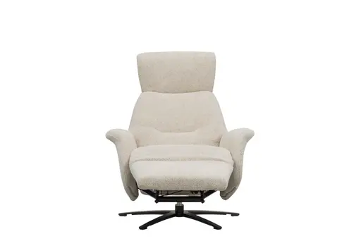 Sessel Liam - Relaxfunktion, Stoff, Ecru
