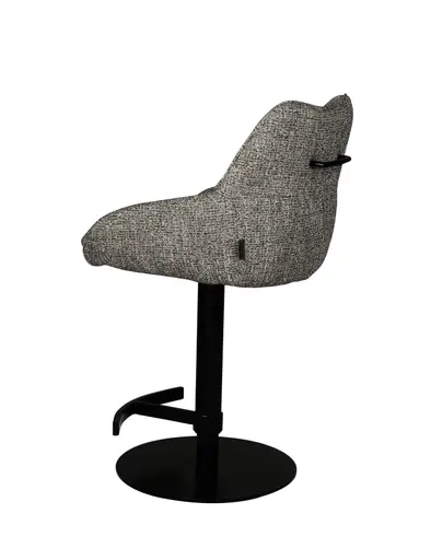 Barhocker MATTEA - drehbar, höhenverstellbar, Stoff, Braun