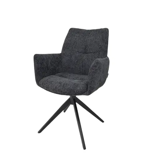 Armlehnstuhl MILENA - drehbar, Stoff, Anthrazit