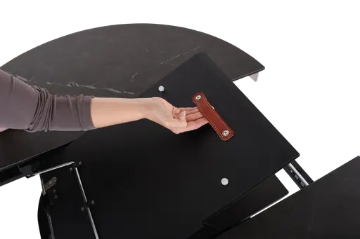 Esstisch MAIJA - ausziehbar, D ca. 120 cm, Keramik, Grau