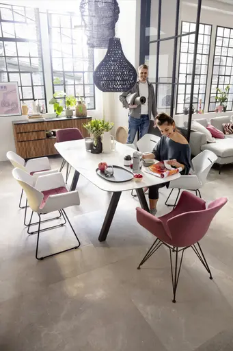 Esstisch Jari - LB ca. 180x95 cm, Keramik, Weiß