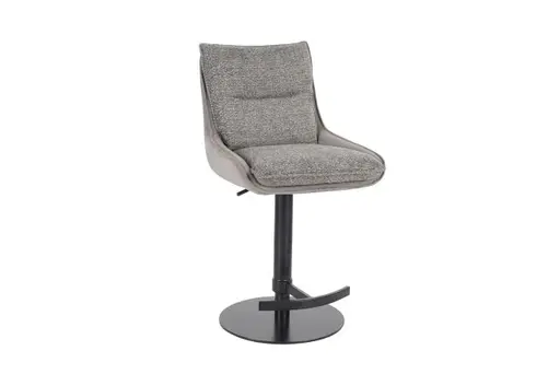 Barhocker MANDY - höhenverstellbar, Stoff, Graubeige