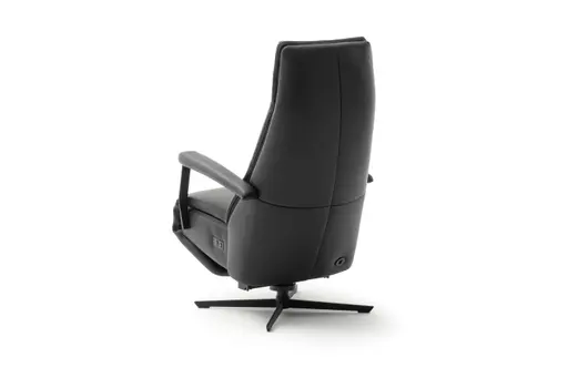 Sessel Possitano - motor. Relaxfunktion und Aufstehhilfe, Leder, Schwarz