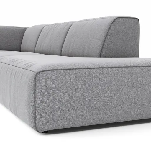 Ecksofa Elementos - Ecke links mit 1-Sitzer und Abschlusselement, Stoff, Grau