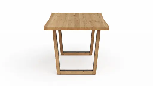 Esstisch Belfast - LB ca. 180x100 cm, Eiche massiv, mit Metalleinlage im Gestell