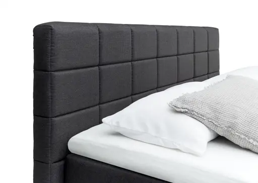 Boxspringbett HAIKOS- Liegefläche ca. 180x200 cm, Stoff, Anthrazit, ink. Topper