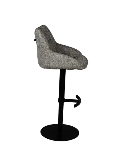 Barhocker MATTEA - drehbar, höhenverstellbar, Stoff, Braun