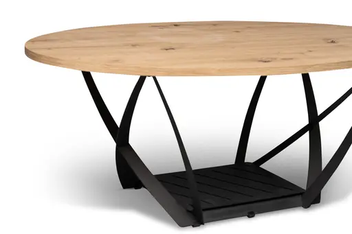 Couchtisch - LB ca. 100x60 cm, Artisan Eiche Nachbildung, Schwarz