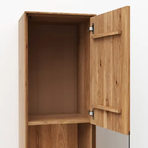 Hängevitrine Saratoga - Anschlag Rechts, Wildeiche massiv, natur geölt