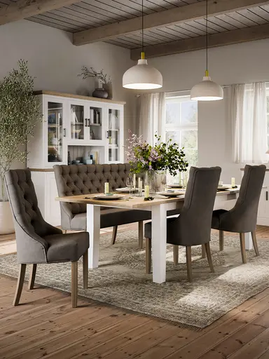 Stuhl Litchfield - Stoff, Schwarzgrau