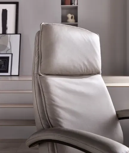 Relaxsessel Avela Relax - Größe L, Kopf-/ Fußteil und Rückenlehne verstellbar, Leder, Steingrau