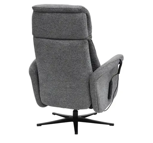 TV-Sessel MARLON - drehbar, Relaxfunktion, Kopfteilverstellung, Stoff, Graublau