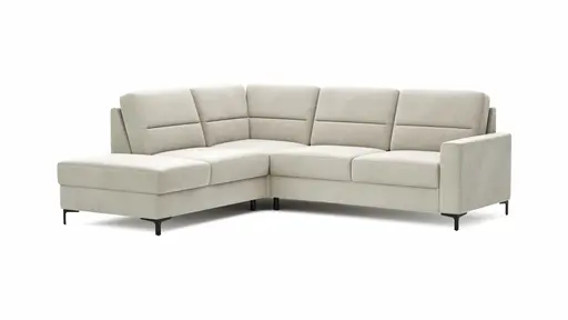 Ecksofa Merlos H. - Ecke links mit 2,5-Sitzer rechts, Stoff, Natur