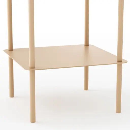 Beistelltisch Dagny - BHT ca. 40x55x40 cm, Quadratisch, Metall, Beige