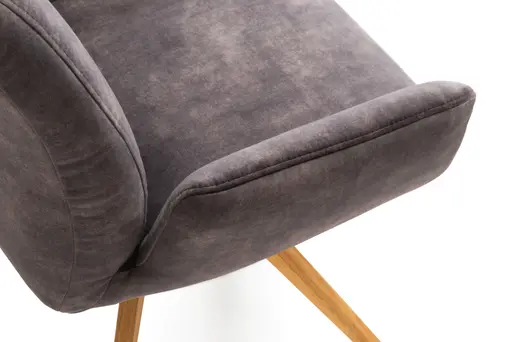 Armlehnstuhl - drehbar, Stoff, Dunkelgrau