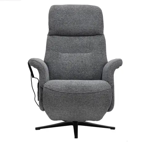 TV-Sessel MARLON - drehbar, Relaxfunktion, Kopfteilverstellung, Stoff, Graublau