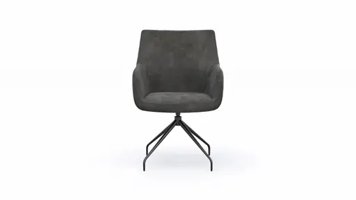 Armlehnstuhl Newcastle - drehbar, Stoff, Anthrazit