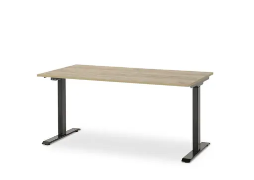 Schreibtisch GELI - höhenverstellbar, LB ca. 160x80 cm, Eiche Nachbildung, Schwarz