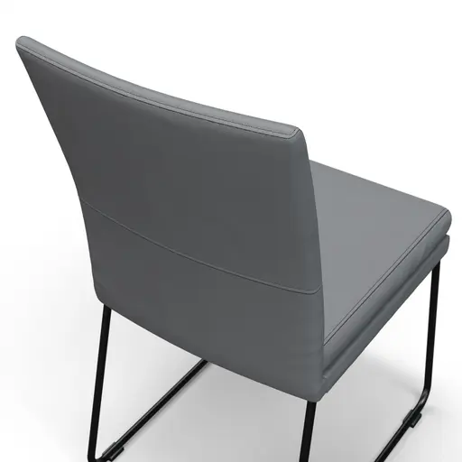 Stuhl Saragossa - Leder, Anthrazit