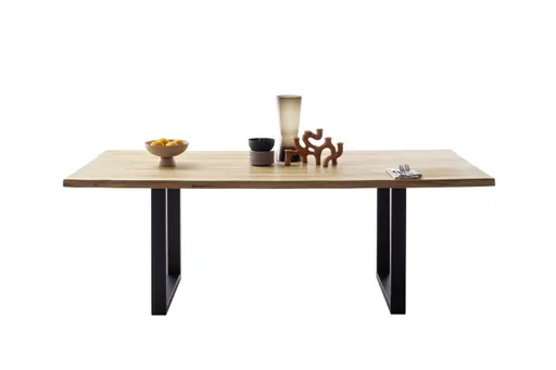 Esstisch - LB ca. 180x100 cm, Wildeiche massiv geölt, Baumkante