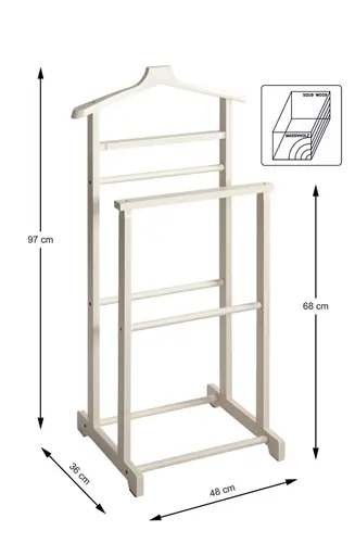 Herrendiener - B/H/T ca. 48x97x36 cm, Cremeweiß