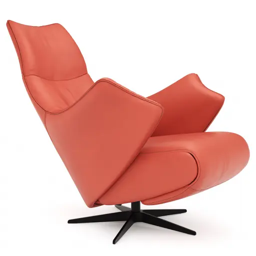 Relaxsessel Girona - Relaxfunktion (motorisch), Leder, Rot
