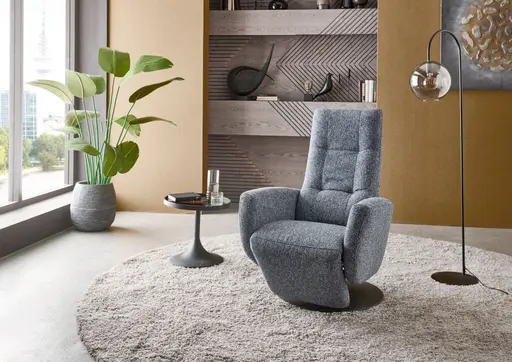 TV-Sessel - Größe S, Relaxfunktion, Kopfteil verstellbar, Stoff, Marine