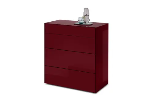 Kommode - B ca. 82 cm, Bordeauxrot