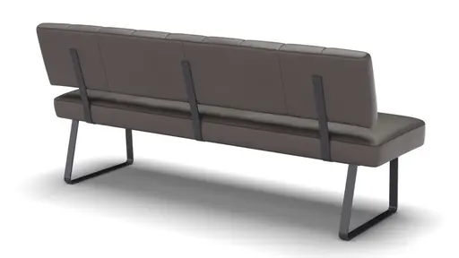 Polsterbank Carmelo - Breite ca. 183 cm, Leder, Steingrau