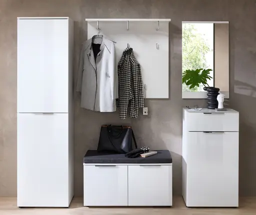 Garderobe - inkl. Sitzkissen, Weiß
