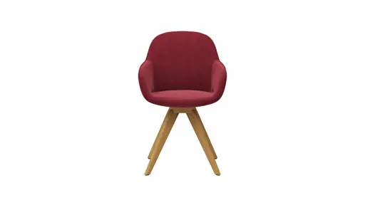 Polsterstuhl Dinner - drehbar, Stoff, Rot