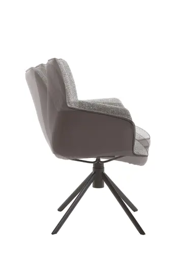Armlehnenstuhl - Stoff, Braun-Graphit, drehbar, neigbar und schwenkbar
