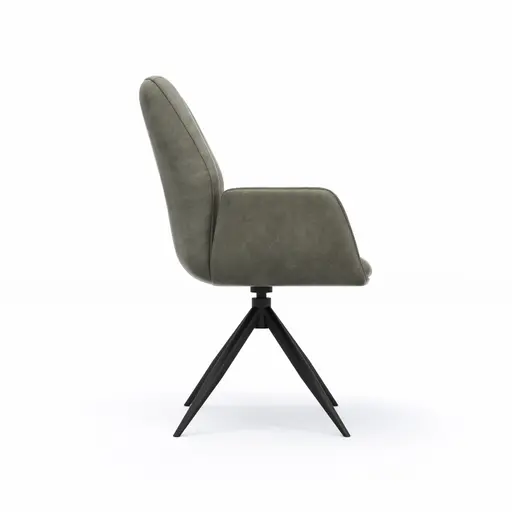 Armlehnstuhl Dalyan - drehbar, Stoff, Grau