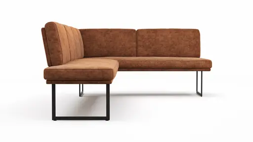 Eckbank Valloni - Breite ca. 311x192 cm, Stoff, Rostbraun