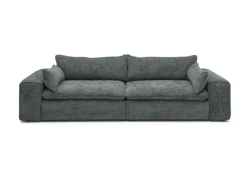 Sofa - 3-Sitzer, Stoff, Graublau