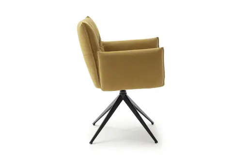 Armlehnstuhl Coscino - Leder, Senfgelb