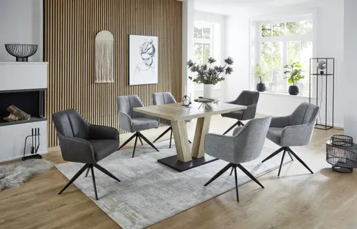 Stuhl EM Simuni - Stoff, grau