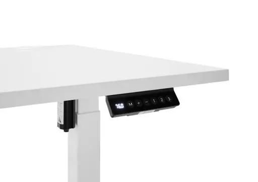 Schreibtisch - höhenverstellbar, LB ca. 160x77 cm, Weiß