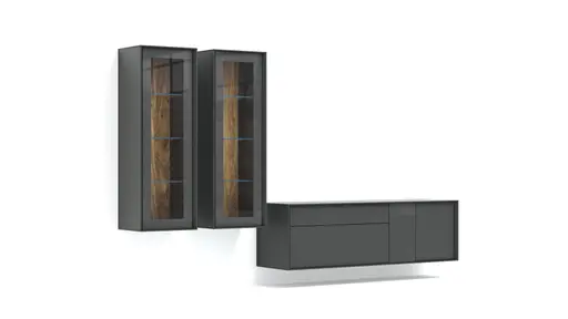 Wohnwand Parano - Lack, Anthrazit