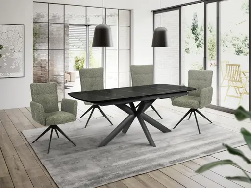 Stuhl MYLENE - drehbar, Stoff, Schlamm