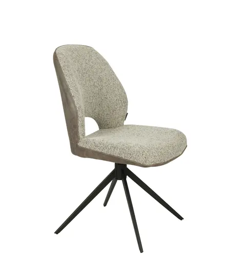 Stuhl MAILE - drehbar, Stoff, Braun