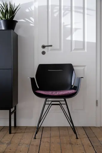 Armlehnstuhl Tooon - Kunststoffschale, Schwarz, Gestell Metall, Schwarz