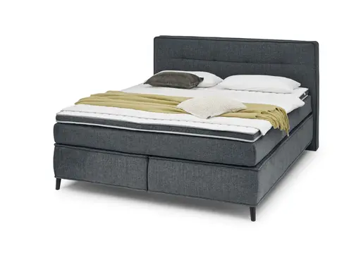 Boxspringbett- Liegefläche ca. 180x200 cm, Stoff, Anthrazit