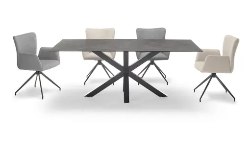 Esstisch ABBIGAIL - LB ca. 160x90 cm, Schwarz