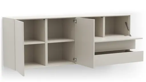 Sideboard Colore - B ca. 200 cm, Lack, Weiß