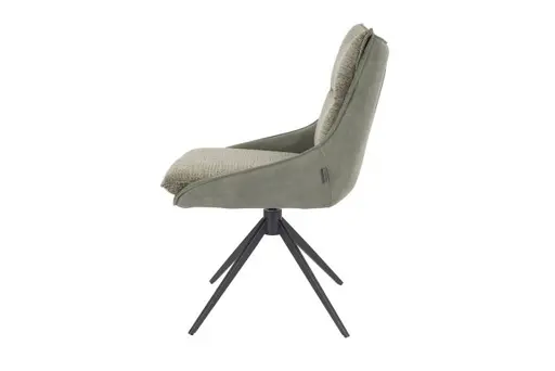 Stuhl MANDY - drehbar, Stoff, Grün