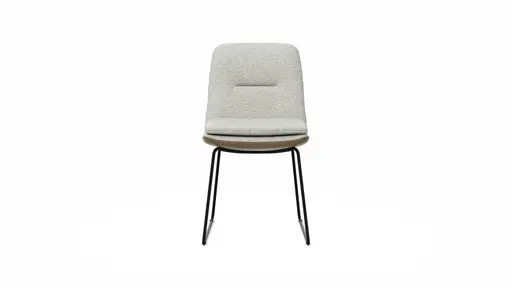 Polsterstuhl Macano - Stoff & Leder, Hellgrau, Steingrau