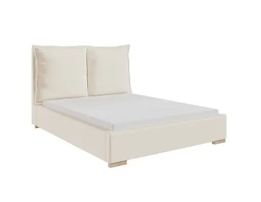 Bettgestell SANDRIN- Liegefläche ca. 180x200 cm, Stoff, Weiß, inkl. Lattenrost und Stauraum