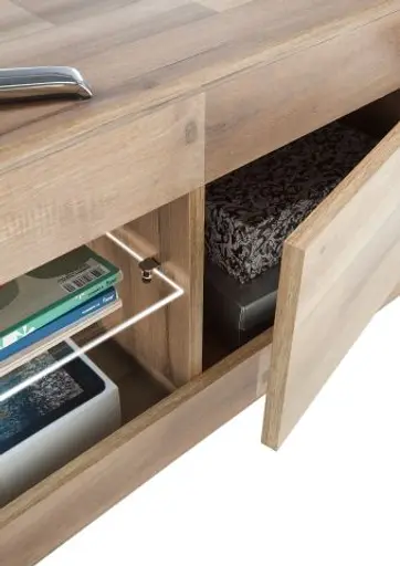 TV-Lowboard - mit Beleuchtung, B ca. 181 cm, Montana Eiche Nachbildung
